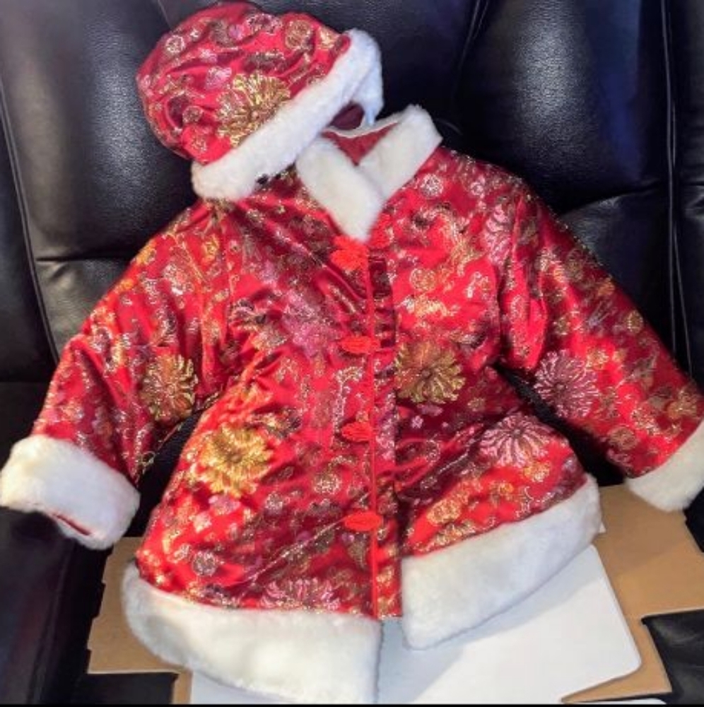 Girl’s Toddler's X-Large 5T Oriental Jacket and Matching Hat